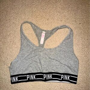 Victoria's Secret Gray Sports Bra with Black Band